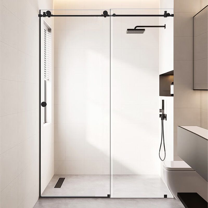 Transparent Pivot Shower Bath Door Tempered Semi-Frameless Shower Doors