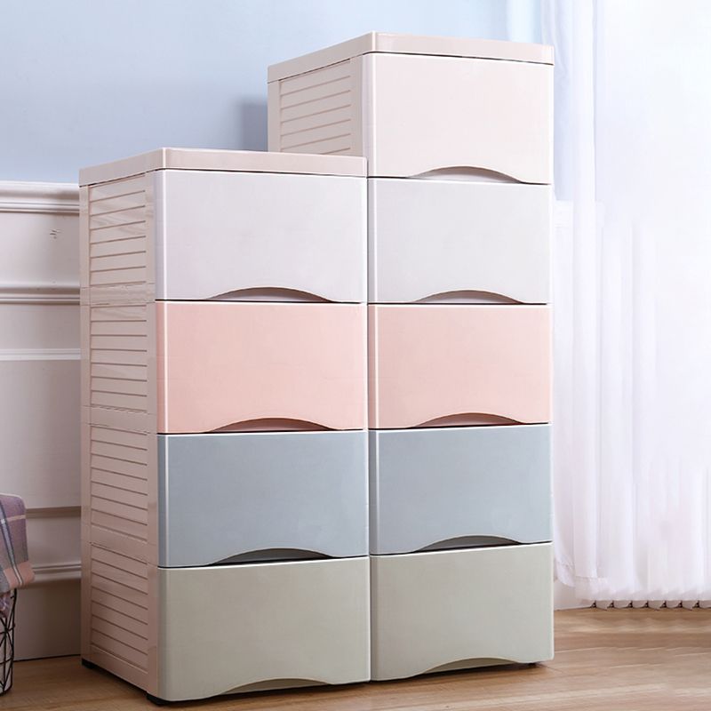 Contemporary Plastic Nursery Dresser Vertical Kids Nightstand for Room