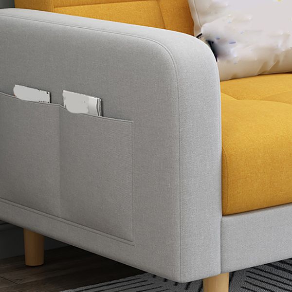 Contemporary Biscuit Back Convertible Square Arm Stationary Sofa