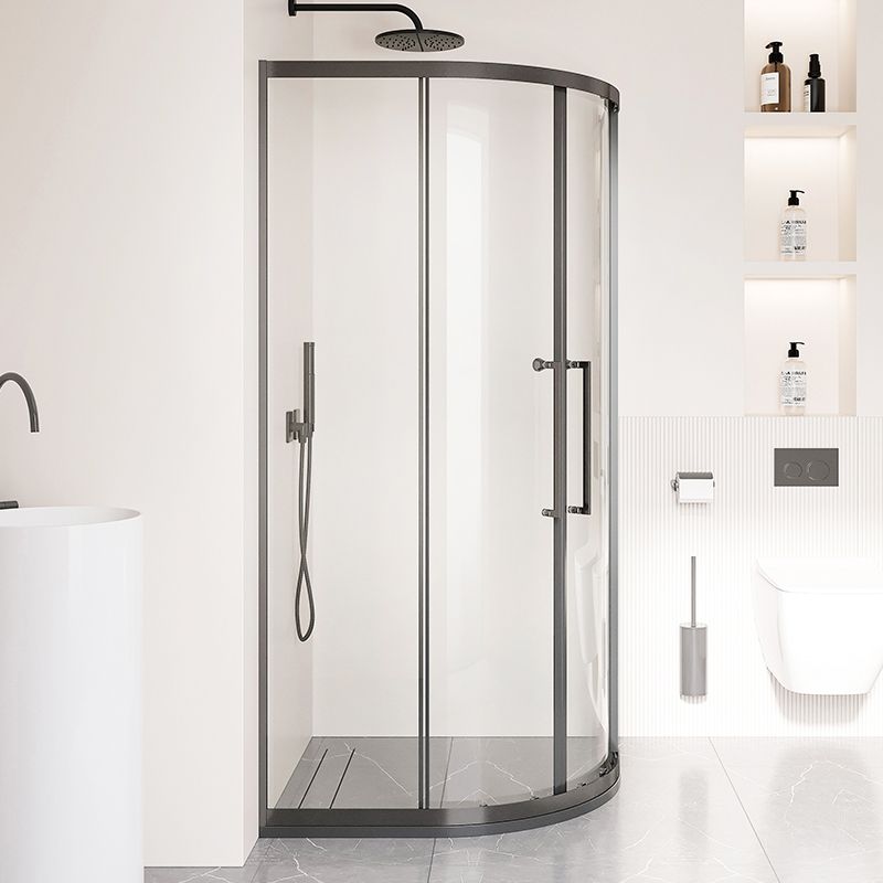 Semi-Frameless Tempered Glass Shower Enclosure with Pedestal Half-Framed Shower Enclosure