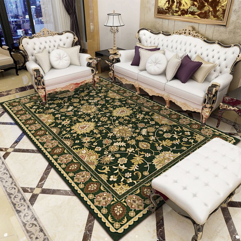 Moroccan Paisley Pattern Rug Polyester Area Carpet Stain Resistant Indoor Rug for Home Decoration