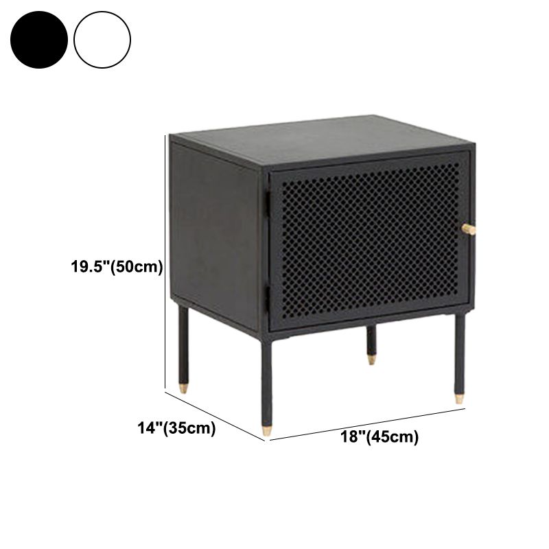 2 Shelves Accent Table Nightstand Modern Metal Nightstand ,19.7" Tall