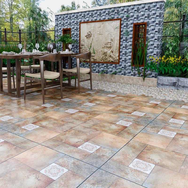 Square Floor Tile Straight Edge Singular Vintage Floor Tile for Outdoor Floor