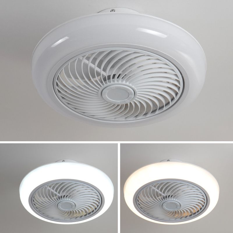 Macaron Round acrylique ventilateur de ventilateur LED LED SEMI FUSH FLUM MONT ÉCLAIR