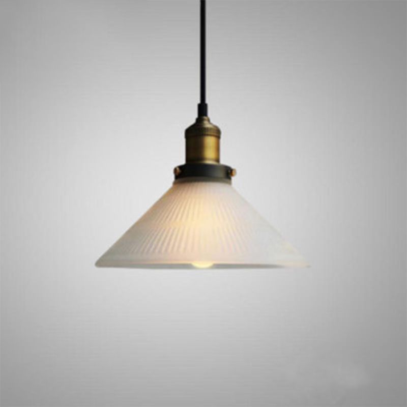 Glass Geometric Drop Pendant Industrial 1 Light Dining Room Suspension Lighting Fixture in Brass