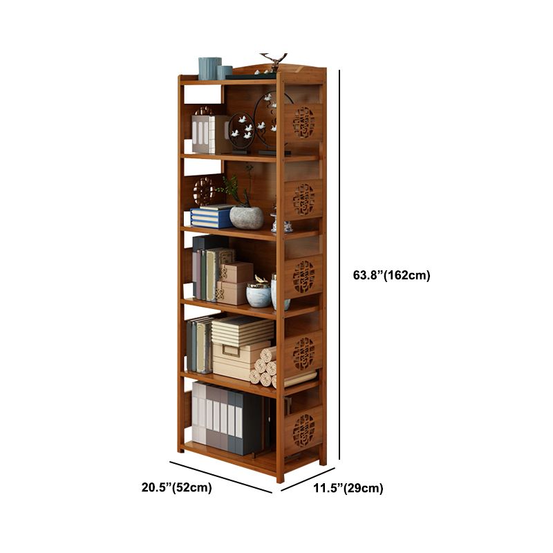 Contemporary Brown Book Shelf Office Open Shelf Bookcase with Drawers