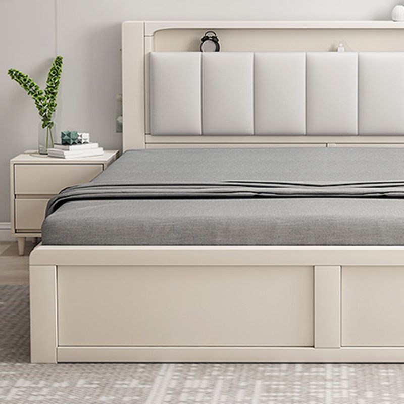 Modern & Contemporary Standard Bed Solid Wood Bed Frame with Headboard