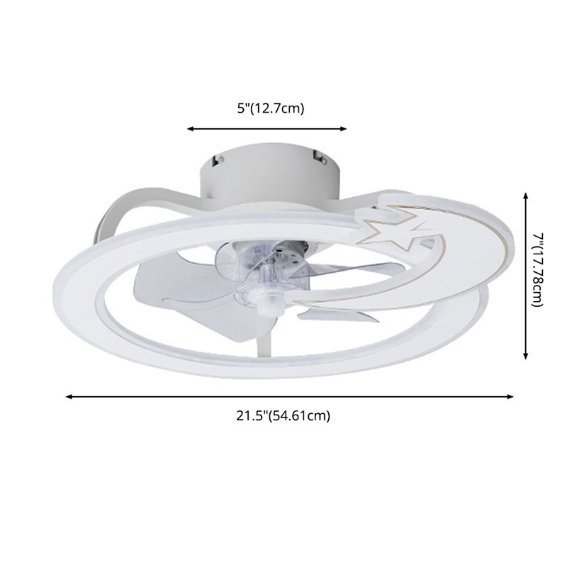 Lampada a ventola a soffitto circolare minimalista ACRILICA ACRILICA LED LADURA SEMIFICA