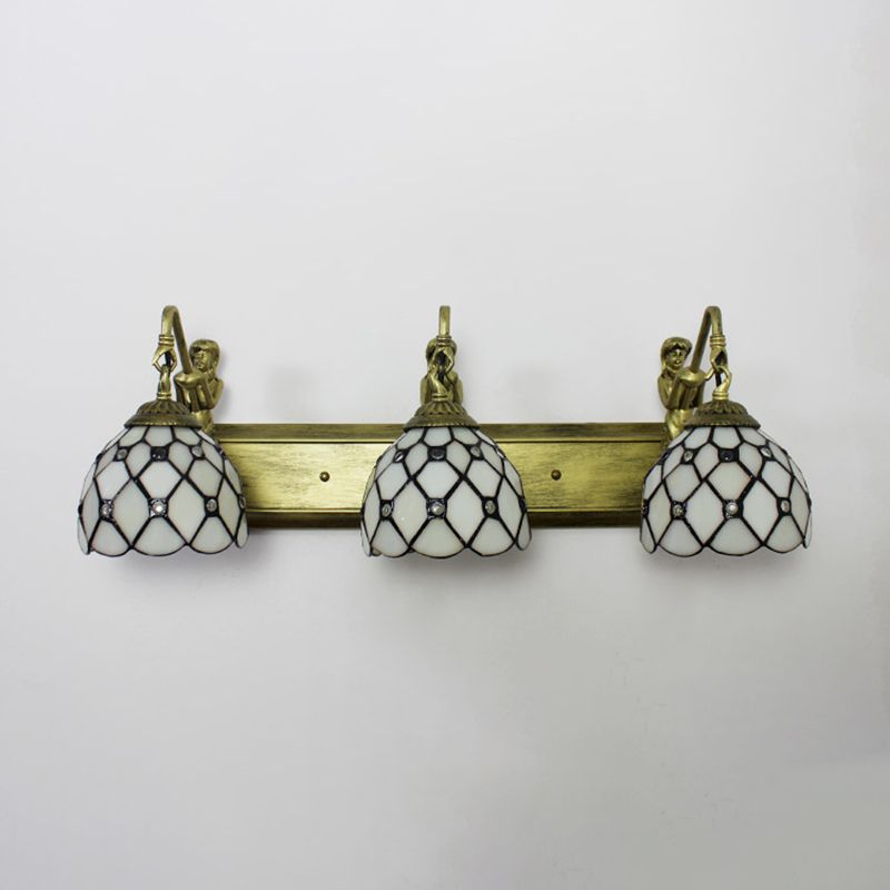 European Style Tiffany Mirror Light Fixture Bedroom Mediterranean Mirror Lamp