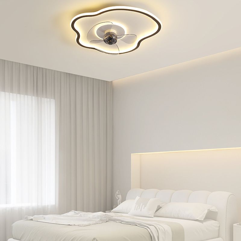 Modernism 2-Light Ceiling Fan Lamp LED Unique Acrylic Ceiling Fan Light in White / Black