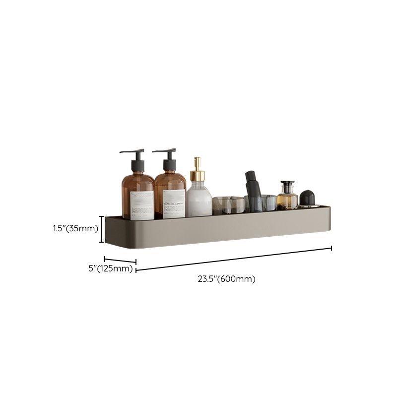 Contemporary Aluminum Bathroom Accessory Set Gray Bath Shelf