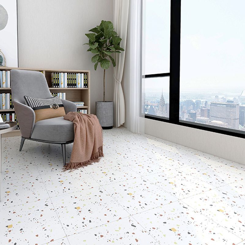 Modern Style Waterproof Floor Tile Straight Edge Square Terrazzo Effect Floor Tile