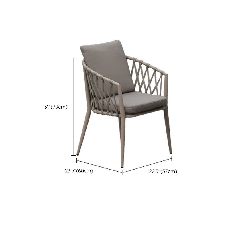 Contemporary Dining Side Chair Water Repellent Finish Cushion Outdoor Chair