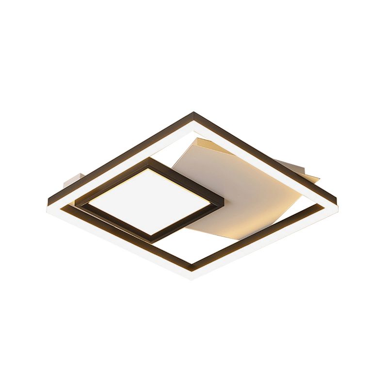 Zwart en Wit Rechthoekplafondverlichting Minimalistische Acryl 16"/19.5"/35.5" Brede LED Flush Mount Licht in Warm/Wit Licht/Afstandsbediening Stepless Dimmen