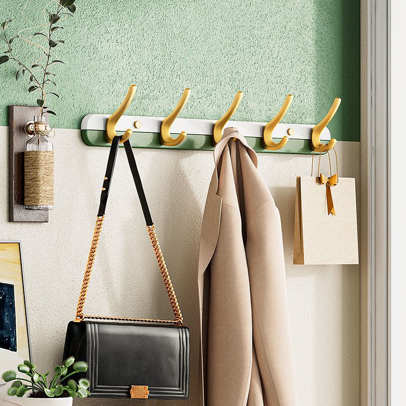 Wooden and Metal Coat Hanger Modern Minimalist Home Wall Hanging Coat Rack