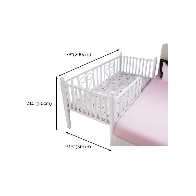 Metal Fixed Side Crib in White Mattress Included Crib with Guardrails