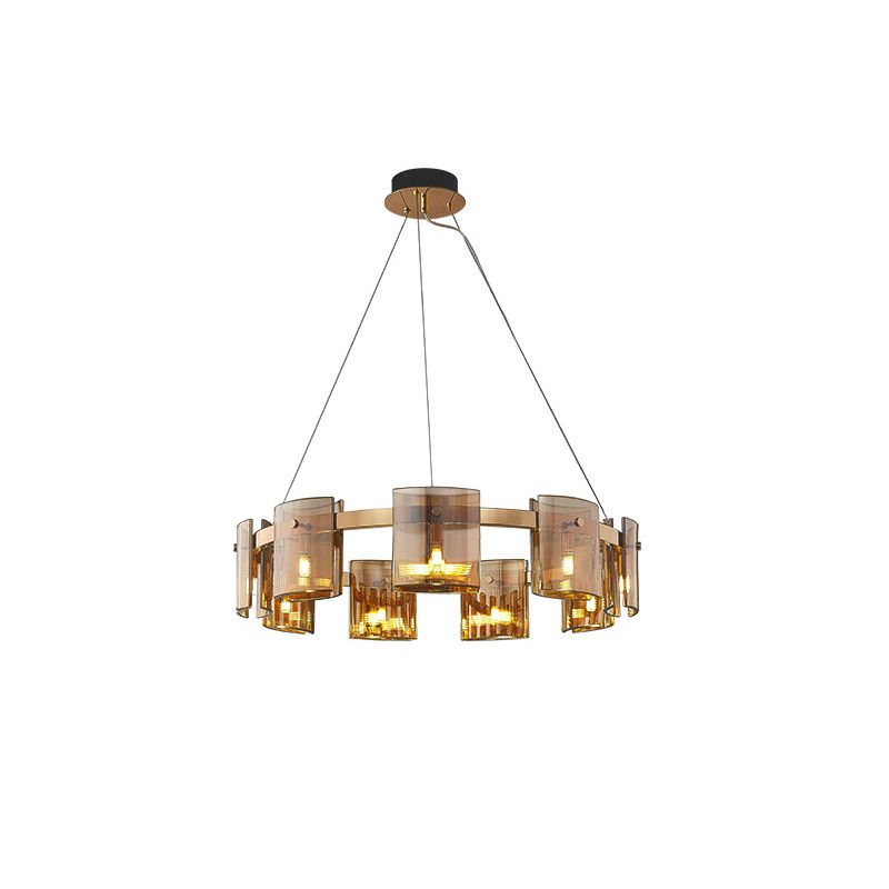 Modern Style Chandelier Light Glass Metal Pendant Light for Living Room