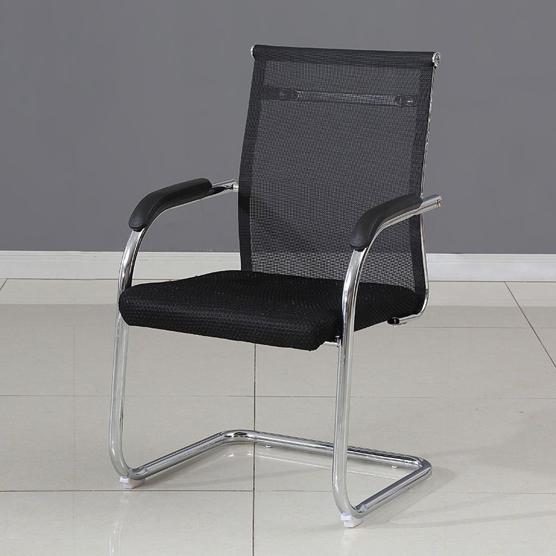 Modern Office Chair Fixed Arms No Wheels Upholstered No Distressing Desk Chair