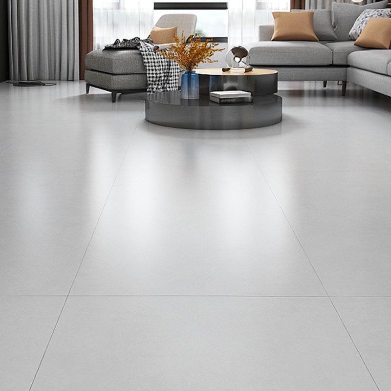 Non-slip Floor Tile Pure Color Rectangle Straight Edge Floor Tile for Living Room