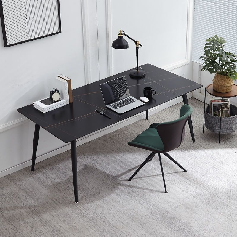 Contemporary Office Desk Rectangular Computer Desk with Metal Legs