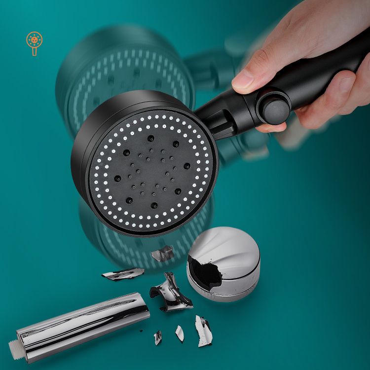 Round Handheld Shower Head Modern Plastic Shower Head with Self-Cleaning