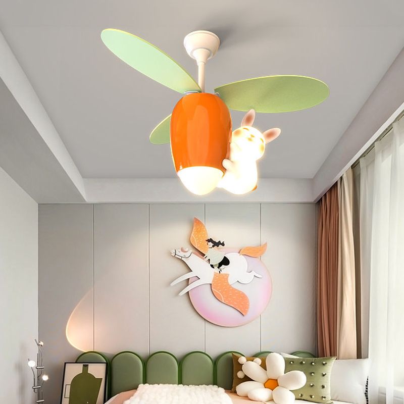 Cartoon Style Ceiling Fan Lamp 6th Gears Adjustment Ceiling Fan Light for Children Room