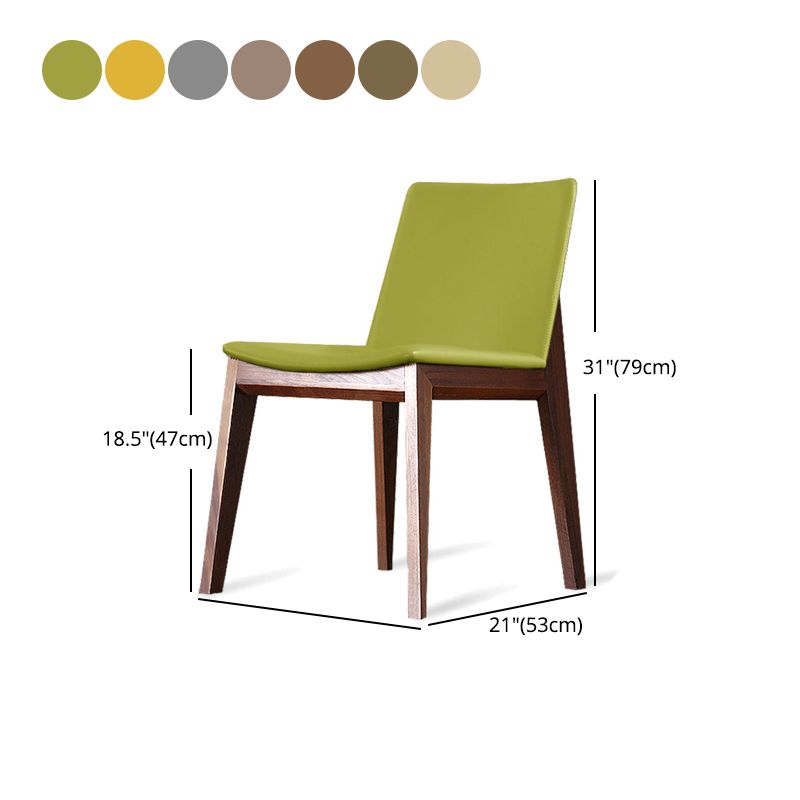 Modern Dining Room Armless Chairs Oak Wood Dining Chairs for Kitchen