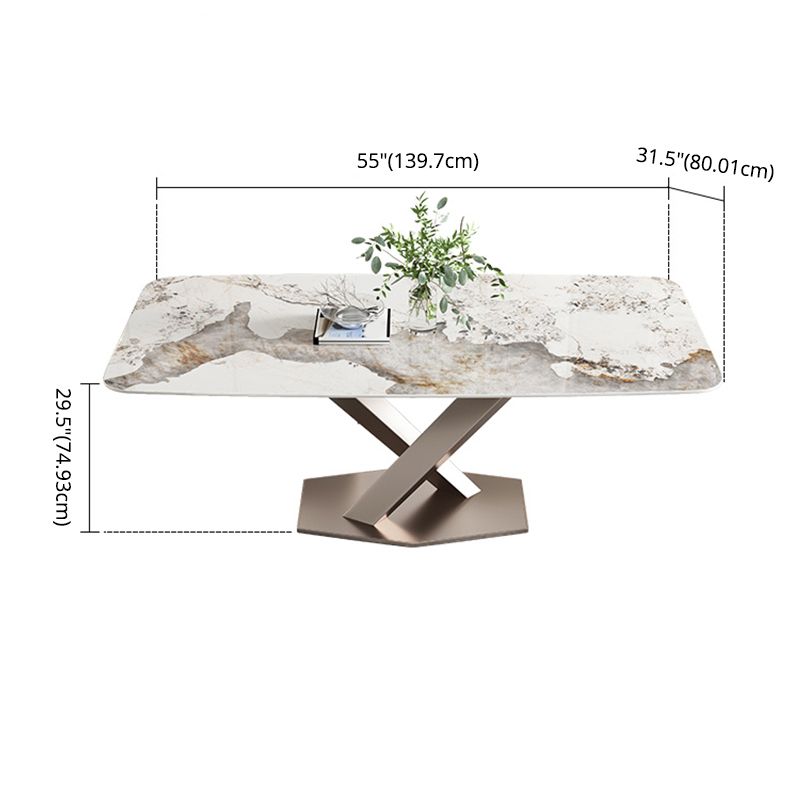 Ensemble de restauration en pierre pénible de style moderne avec table de salle à manger de table de table rectangle