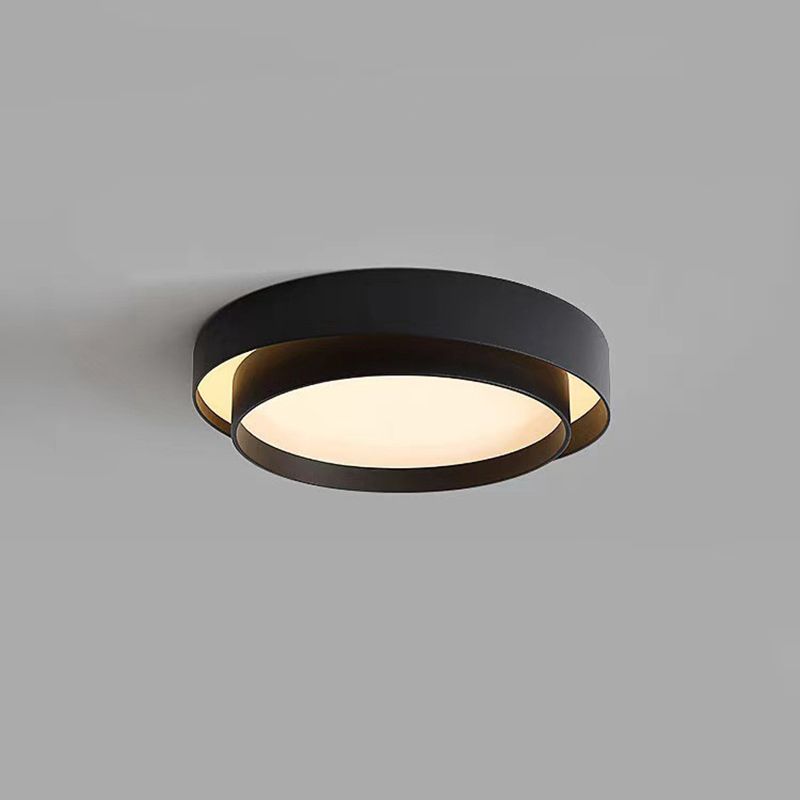 Modern Minimalist LED Ceiling Light Wrought Iron Circular Flush Mount with Acrylic Shade