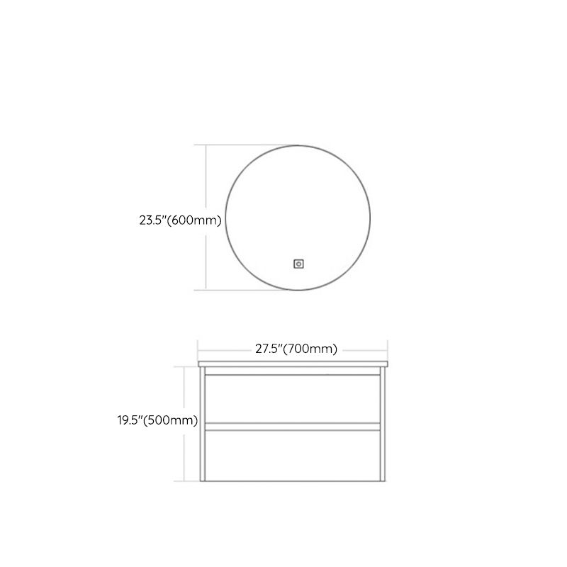 Modern Bathroom Sink Vanity Solid Color Vanity Cabinet with Mirror