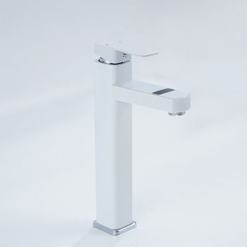 Contemporary Sink Faucet Digital Display Screen Solid Color Low Arc Sink Bathroom Faucet