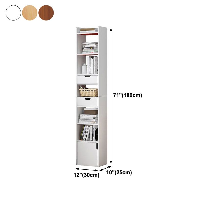 Vertical Shelf Bookcase With Shelves Closed Back Bookshelf for Office