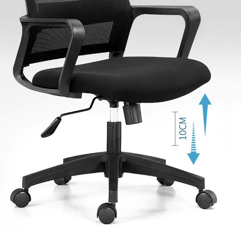 Modern Black Nylon Desk Chair with Mid Back Home Office Chair