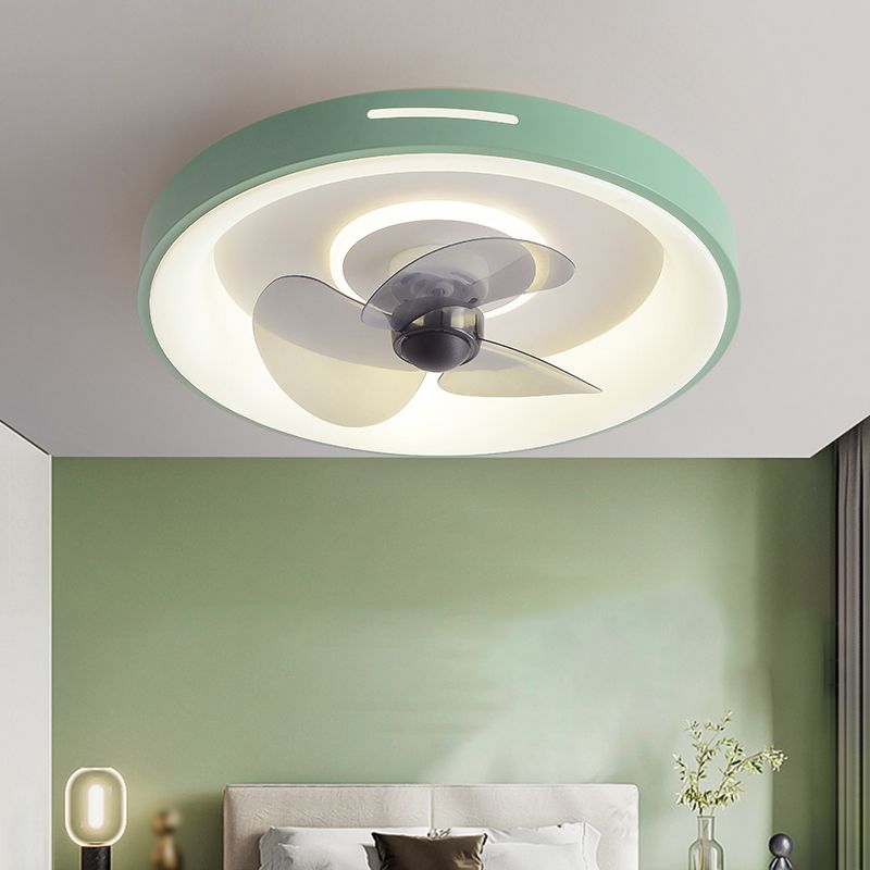 Modern Style Geometry Ceiling Fan Lamp Metal Single Light Ceiling Fan Lighting for Bedroom