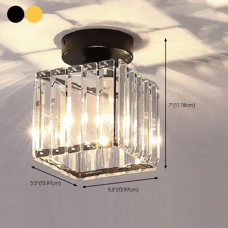 Crystal Flush Mount Lighting Fixtures Minimalist 1 Light Semi Flush Light