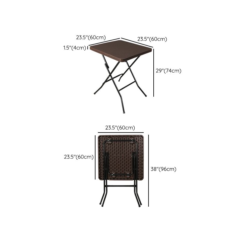 Dark Brown Plastic Camping Table Contemporary Foldable Patio Table