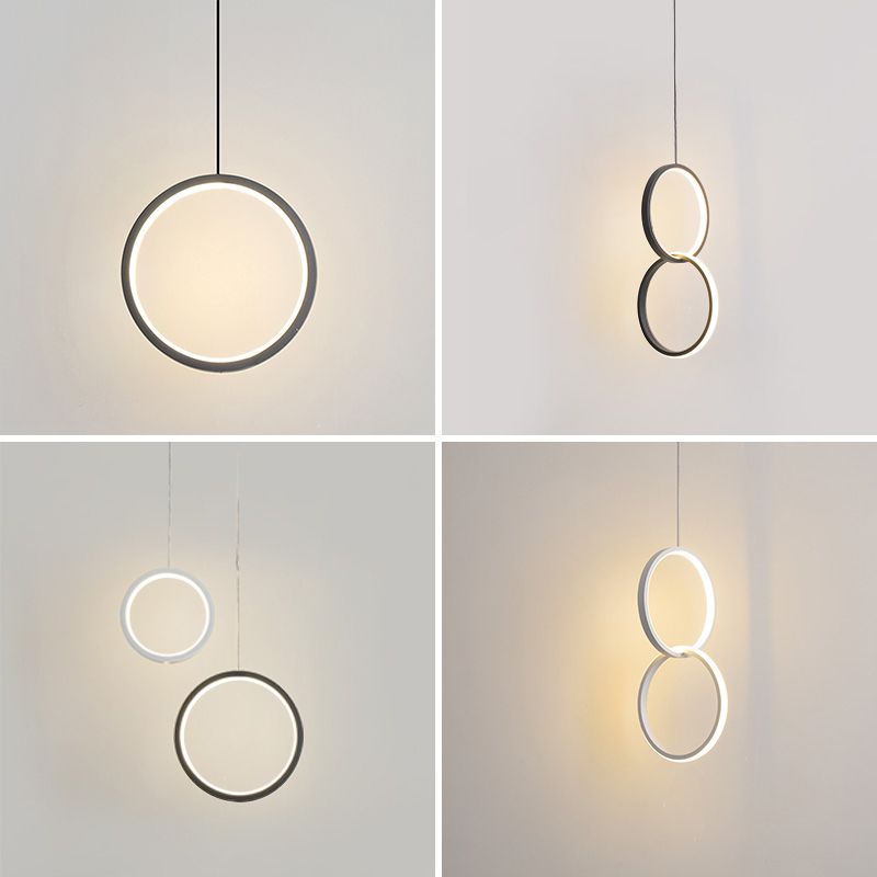 Contemporary Style Circle Shape Pendant Lights Metal Hanging Lamps