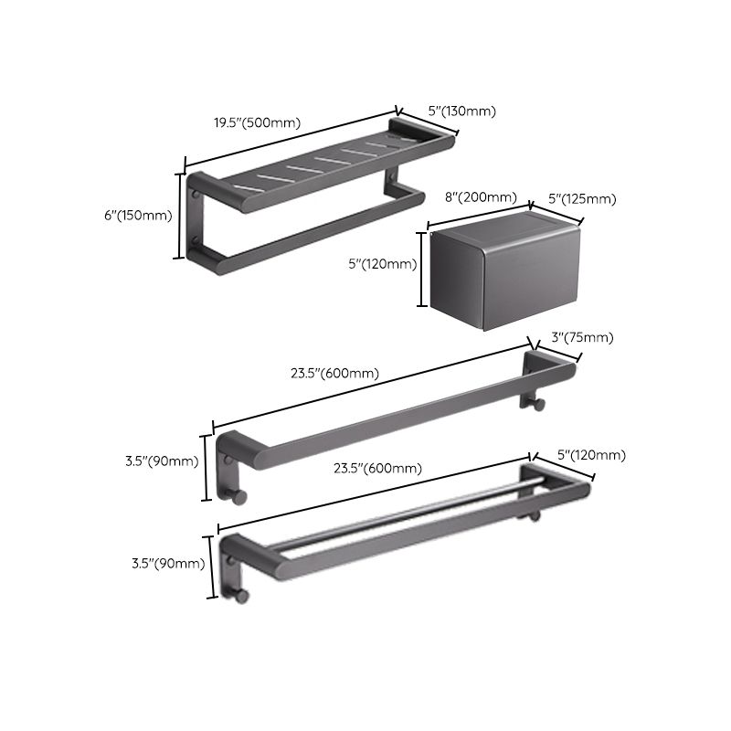 Contemporary Grey Bathroom Accessory As Individual Or As a Set