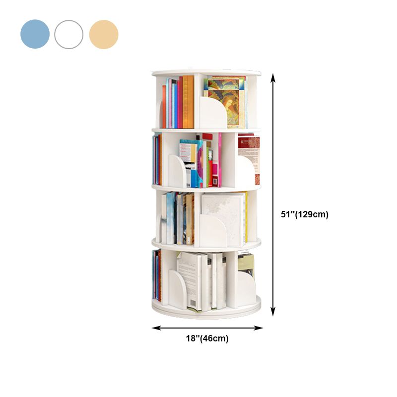 Modern Artificial Wood Bookcase Cylinder Bookshelf for Home Office