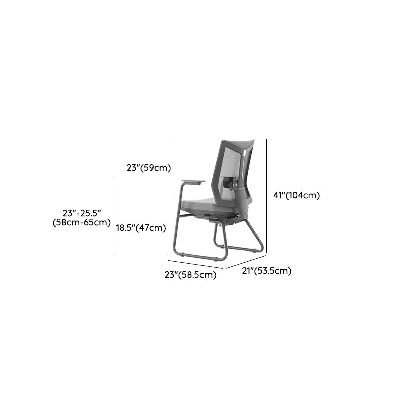 Modern Office Chair No Wheels Removable Arms No Distressing Desk Chair