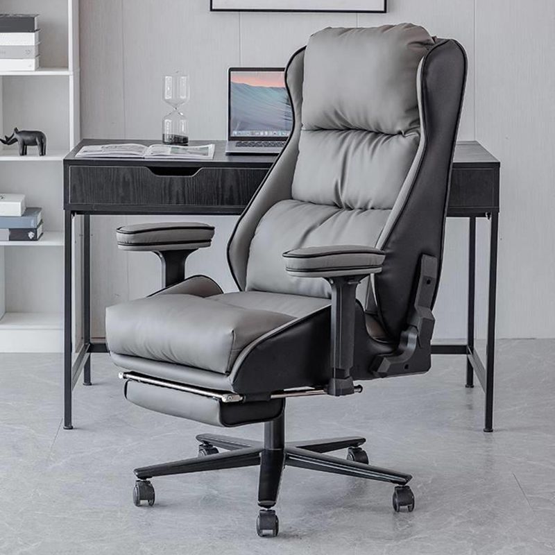 Modern Upholstered Arms Office Chair Rotatable Task Chair with Wheels