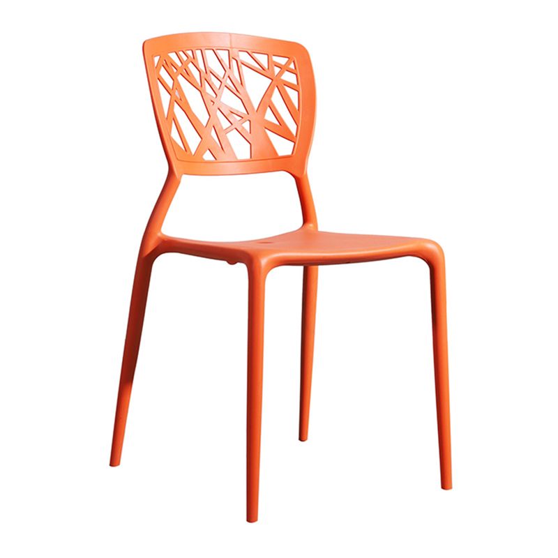 Scandinavian Plastic Patio Dining Side Chair Open Back Dining Side Chair