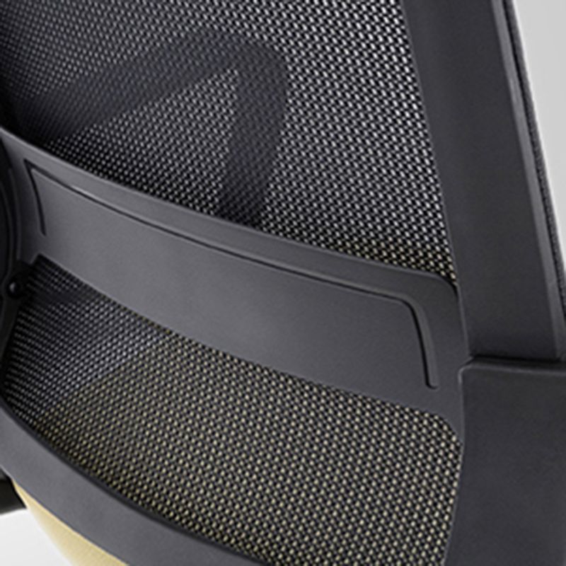 Black Leatherette and Mesh Chair Upholstered Mid-back Task Chair