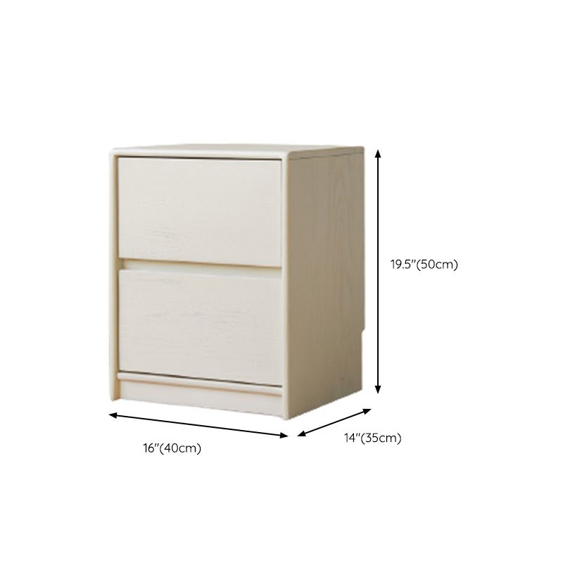 White Nursery Nightstand Wooden Nursery Nightstand with 2 Drawers