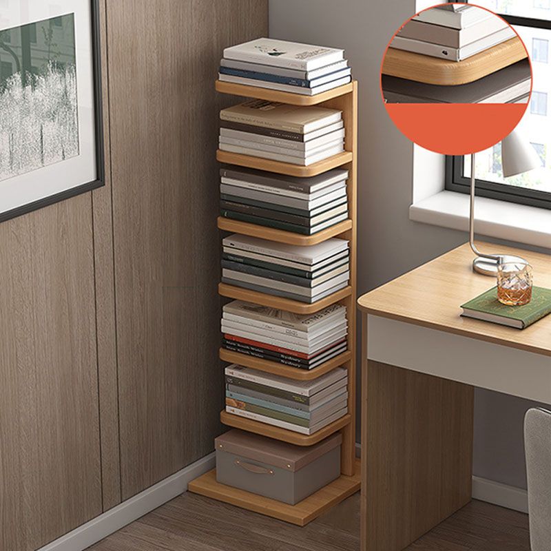 Contemporary Geometric Book Shelf with Rectangular Shelves Wood Bookcase