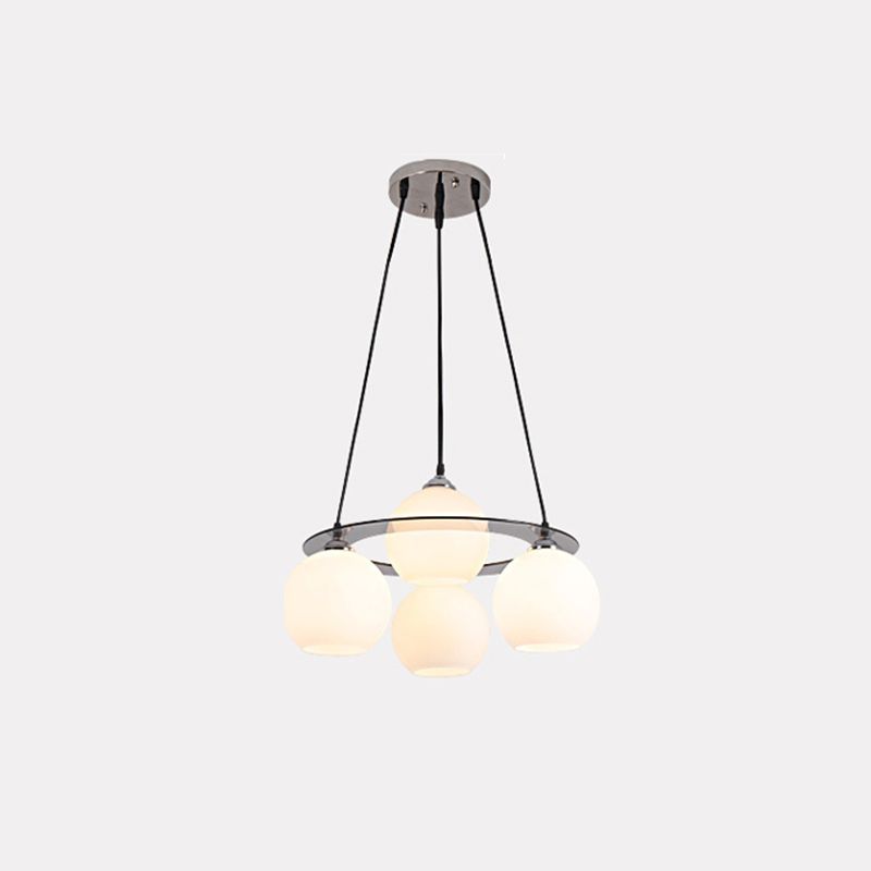 4 lichten bal hanglampverlichting moderne eenvoud witte glas hanglamp plafondlampen voor restaurant