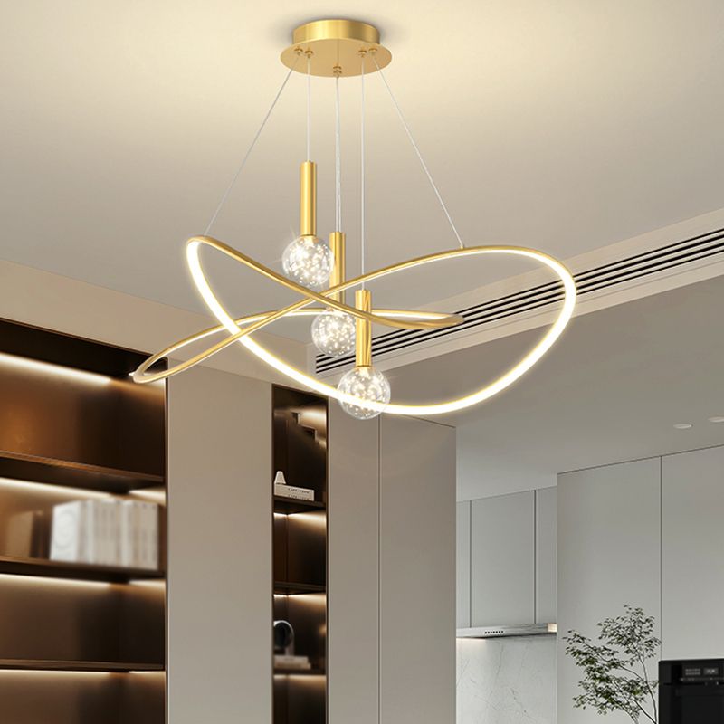 Spherical Shape Metal Pendant Light Fixtures Modern Style 4 Light Hanging Light Fixtures