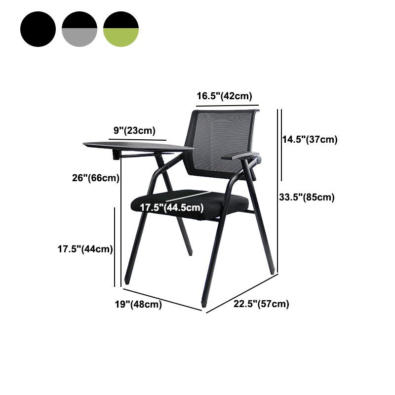 Mesh Mid Back Conference Chair Contemporary Ergonomic Fixed Arms Chair