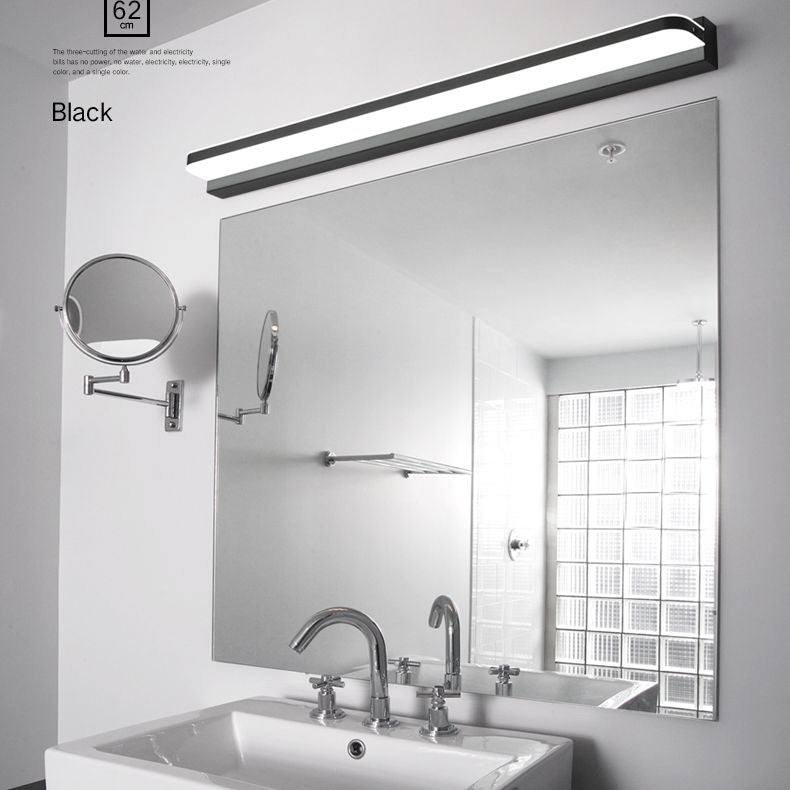 Ideas de iluminación de tocador lineal lámpara de pared de estilo moderno en múltiples vistas para el baño