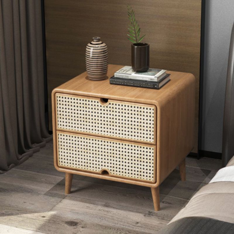 Wicker & Rattan Bed Nightstand Contemporary Night Table for Bedroom